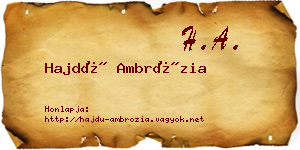 Hajdú Ambrózia névjegykártya